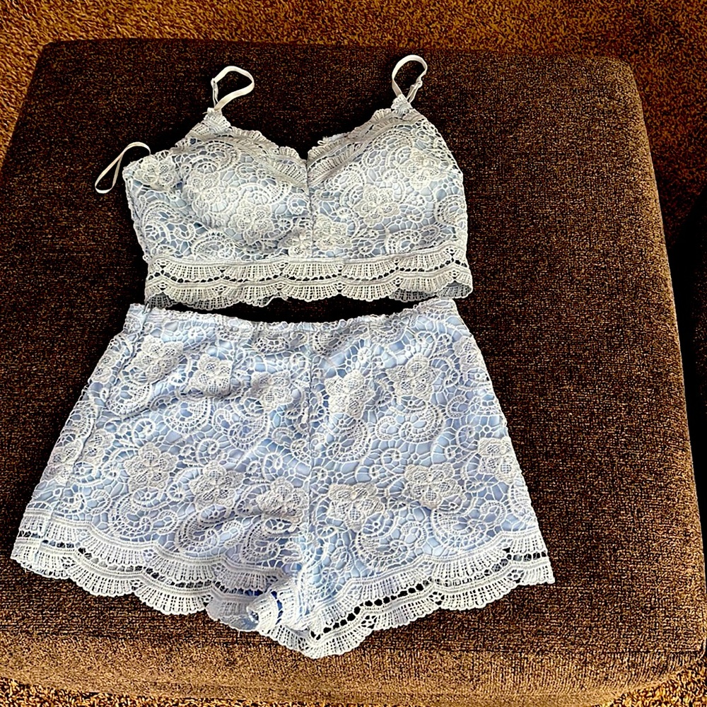 Light blue 2 piece short set
